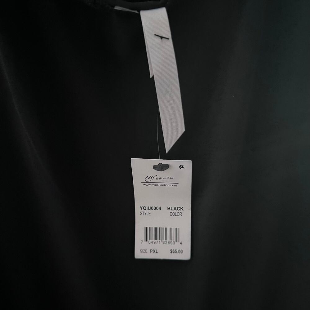 NY Collection Women’s Petite Surplice Belted Wide-Leg Jumpsuit black Petite XL - Picture 4 of 5